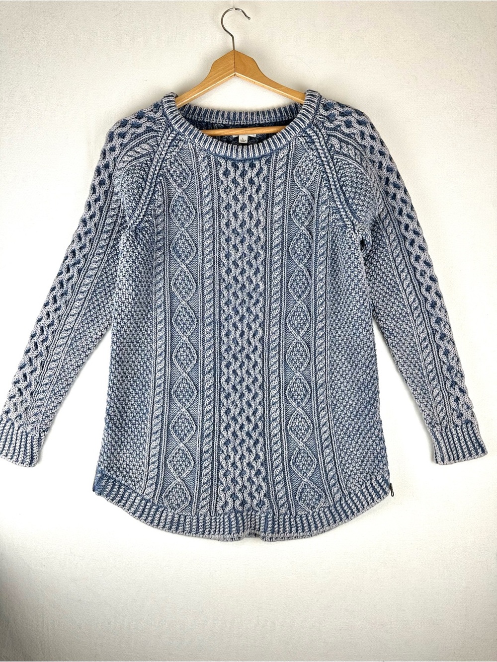 LL Bean Signature Cable Knit Sweater Chunky Cotton Fisherman Tunic